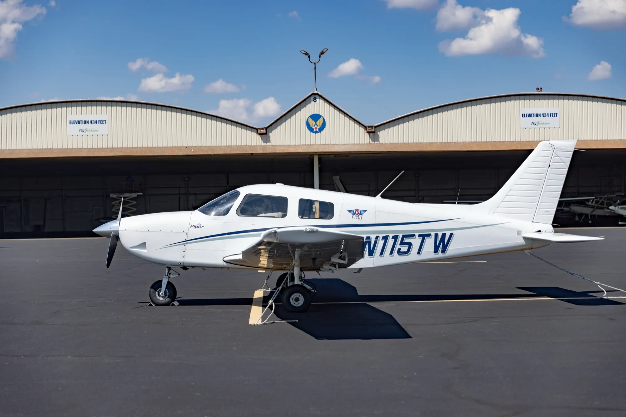 Right Rudder Aviation Piper Pilot 100i N115TW on the ramp